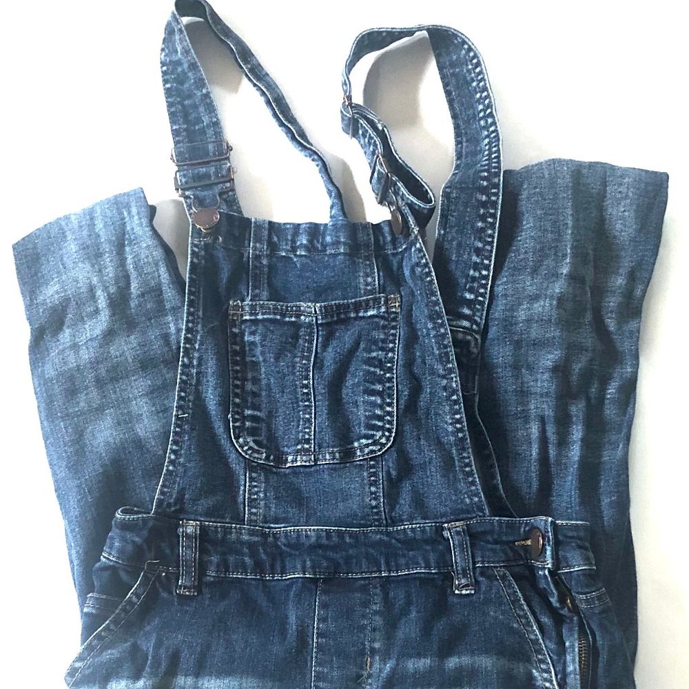 Dark Denim Dollhouse Ripped Jean Overalls